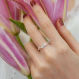 Nhẫn bạc Việt Nam ổ đá bốn chấu cạnh dây leo