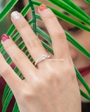 Nhẫn bạc Việt Nam ổ đá bốn chấu cạnh xoắn