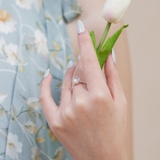 Nhẫn bạc Việt Nam ổ đá tròn bốn chấu