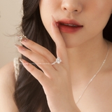 Nhẫn bạc Việt Nam ổ đá vuông cao