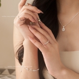 Nhẫn bạc Việt Nam Zigzag đá thoi