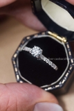 Nhẫn bạc Việt Nam xi vàng trắng 18k đính kim cương Moissanite 5li Forever Love