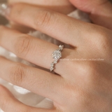 Nhẫn bạc Việt Nam xi vàng trắng 18k đính kim cương Moissanite 6li Jet'aime