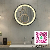 Tủ gương tròn treo tường phòng tắm SMHome NT07 - Tích hợp đèn led và công tắc cảm ứng trên gương.