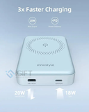 Sạc dự phòng Innostyle Powermag 15W 10.000mAh có sạc không dây, có giá đỡ - In logo theo yêu cầu Quà tặng công nghệ doanh nghiệp