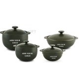 Bộ 4 Nồi sứ dưỡng sinh Vesta - Minh Long HealthyCook - In Logo Theo Yêu Cầu