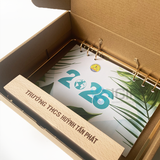 Lịch đế gỗ khung kim loại - Khắc logo theo yêu cầu - MS05