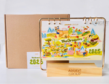 Lịch để bàn đế gỗ khắc logo SHIELD - AMAVI GROUP 