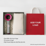 Set quà tặng Hộp túi mỹ thuật sang trọng + Quạt điện + Túi Canvas - In logo theo yêu cầu