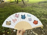 Quạt vải lụa nan tre - in ấn theo yêu cầu
