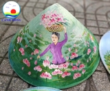 Nón lá trang trí vẽ theo yêu cầu độc đáo - quà tặng lưu niệm Việt Nam ý nghĩa
