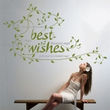 Decal dán tường Best Wishes lá xanh mang lại sự tươi mới cho không gian sống
