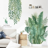 Decal dán tường thiên nhiên bụi lá xanh chùm lá rũ
