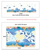 Decal dán chân tường cá heo xanh đáng yêu