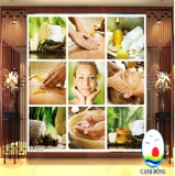 Giấy dán tường SPA trang trí sang trọng sẵn keo dán dễ in size theo yêu cầu