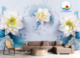 Decal dán tường hoa sen lớn sang trọng làm theo kích thước yêu cầu
