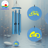 Chuông gió nhạc thiền Cảnh Đông – 6 thanh kim loại lớn – Treo ban công, sân vườn