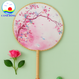 Quạt cổ trang chụp hình tết Cảnh Đông - Múa biểu diễn sự kiện, trang trí decor ,quà tặng lưu niệm - Kiểu dáng tròn