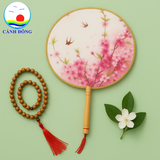 Quạt cổ trang chụp hình tết Cảnh Đông - Múa biểu diễn sự kiện, trang trí decor ,quà tặng lưu niệm - Kiểu dáng tròn
