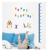Decal dán tường bảng chữ cái giúp bé học giỏi thông minh có thước đo chiều cao