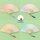 Quạt vải Pastel cán tre kiểu mới Cảnh Đông -Quạt Sự Kiện, Chụp Hình, Múa, Quà Tặng Cưới