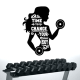 Decal dán tường phòng gym , phòng ngủ dán được kính, gỗ truyền động lực thân hình đẹp sang trọng