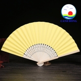 Quạt giấy trơn thanh gỗ nhiều màu sắc