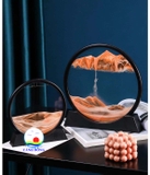 Đồng hồ cát tranh nghệ thuật núi non cát chảy độc đáo in chữ logo uv đế tặng quà theo yêu cầu