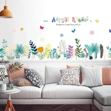 Decal dán tường trang trí xanh mát vườn hoa sắc màu dán được kính, gỗ