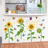 Decal dán tường hoa hướng dương mặt trời đẹp sang trọng
