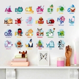 Decal dán tường bảng chữ cái con ngoan học giỏi thông minh