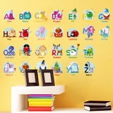 Decal dán tường bảng chữ cái con ngoan học giỏi thông minh