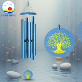 Chuông gió nhạc thiền Cảnh Đông – 6 thanh kim loại lớn – Treo ban công, sân vườn