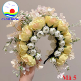 Cài tóc hoa chụp hình cổ trang, áo dài, cô dâu, tốt nghiệp , tết , dã ngoại phụ kiện chụp hình, phụ kiện cưới trang trí xinh