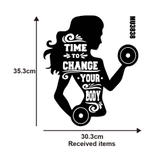 Decal dán tường phòng gym , phòng ngủ dán được kính, gỗ truyền động lực thân hình đẹp sang trọng