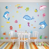 Decal dán tường bé thế giới cá đại dương ngộ nghĩnh