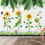 Decal dán tường hoa hướng dương mặt trời đẹp sang trọng
