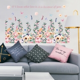 Decal dán kính dán tường vườn hoa sắc màu Nở Rộ