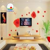 Decal dán tường hoa hồng hiện đại sang trọng