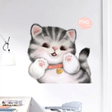 Decal dán tường mèo hoan hỷ trang trí dễ thương  sang trọng  dán được cửa kính, gỗ