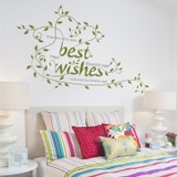 Decal dán tường Best Wishes lá xanh mang lại sự tươi mới cho không gian sống