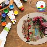 Bảng treo cửa Welcome gỗ 30 cm treo cửa kính, tường vẽ tay sáng tạo độc đáo tặng kèm móc dán treo - Nhận vẽ theo yêu cầu