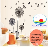 Decal dán tường hoa bồ công anh trang trí sang trọng ý nghĩa size lớn