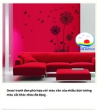 Decal dán tường hoa bồ công anh trang trí sang trọng ý nghĩa size lớn