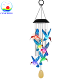 Chuông gió đèn năng lượng mặt trời Cảnh Đông - Quà tặng , trang trí decor gần gũi thiên nhiên - khắc chữ lá gió yêu cầu