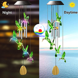 Chuông gió đèn năng lượng mặt trời Cảnh Đông - Quà tặng , trang trí decor gần gũi thiên nhiên - khắc chữ lá gió yêu cầu