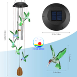 Chuông gió đèn năng lượng mặt trời Cảnh Đông - Quà tặng , trang trí decor gần gũi thiên nhiên - khắc chữ lá gió yêu cầu