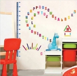 Decal dán tường bảng chữ cái giúp bé học giỏi thông minh có thước đo chiều cao