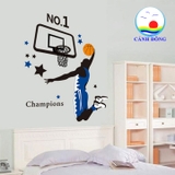 Decal dán tường bóng rổ Champions