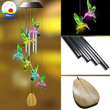 Chuông gió đèn năng lượng mặt trời Cảnh Đông - Quà tặng , trang trí decor gần gũi thiên nhiên - khắc chữ lá gió yêu cầu